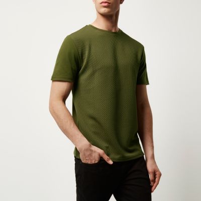 Green dotty texture t-shirt